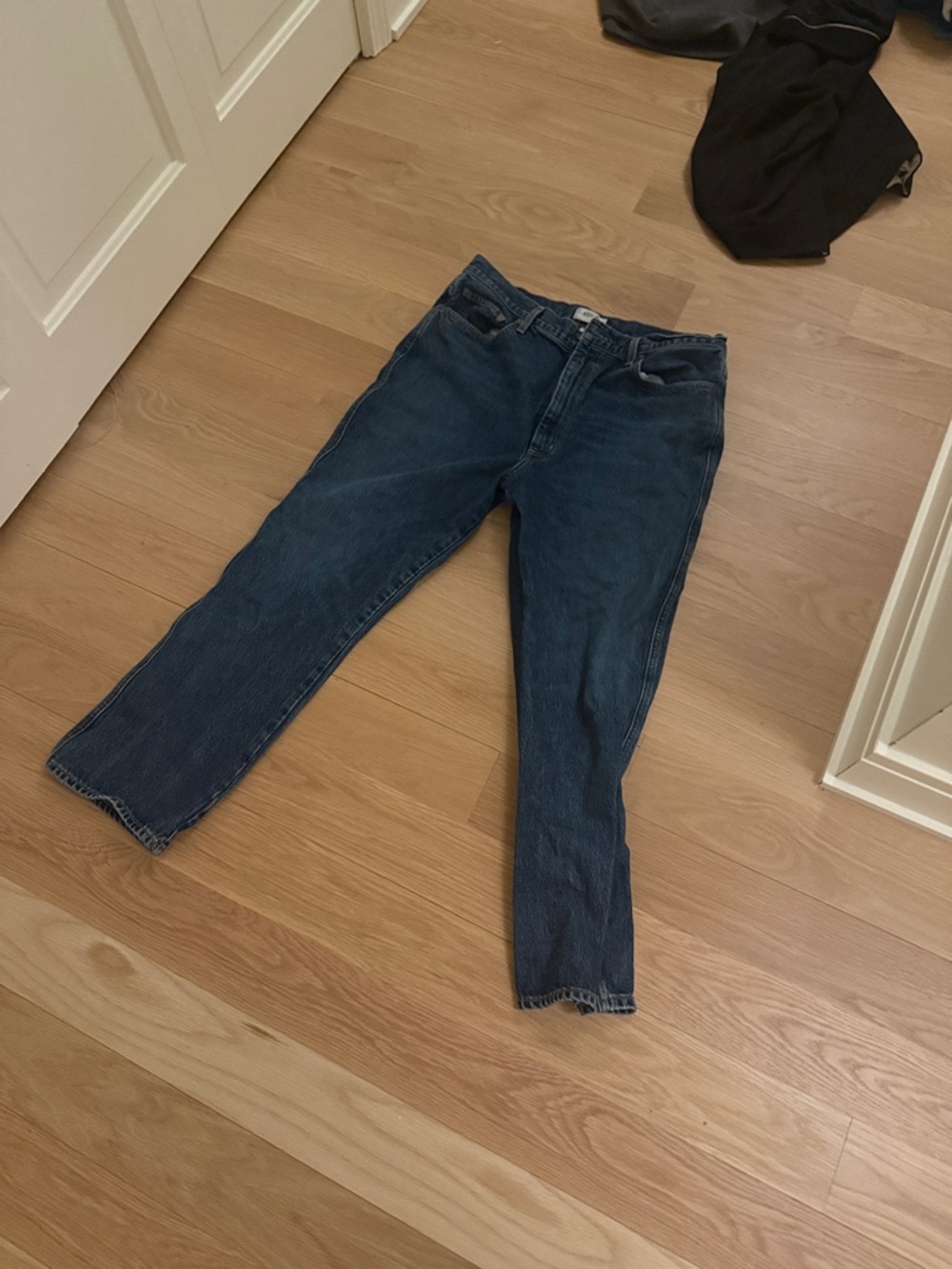 Agolde Straight-Leg Jeans in Dark Blue Wash